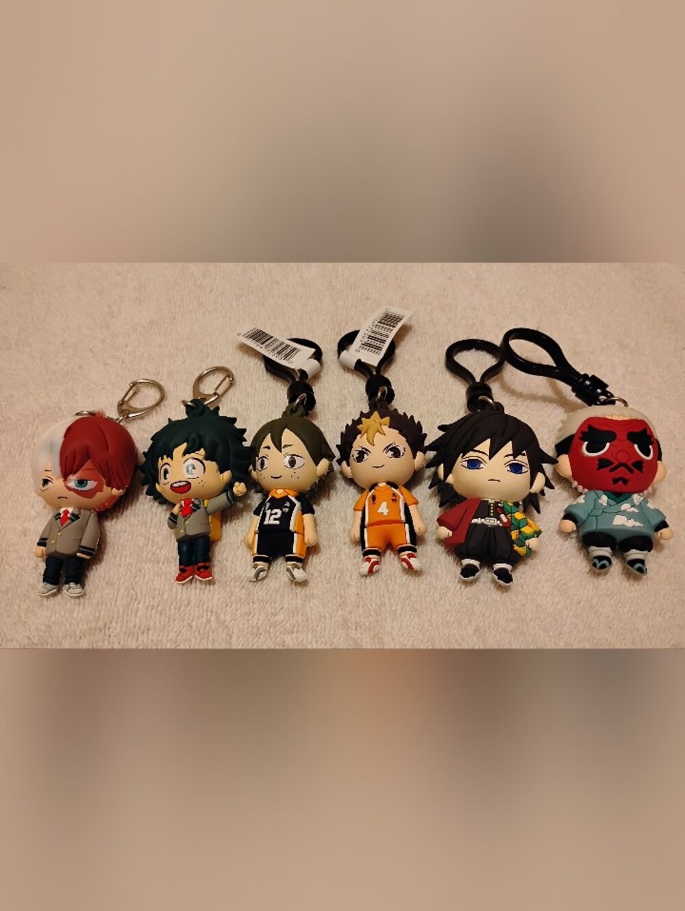 Anime Demon Slayer My Hero Academia Haikyuu!! 3D Figural Bag Clips & Keychains
